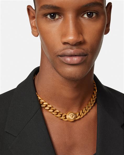 mens versace medusa chain|versace gold necklace.